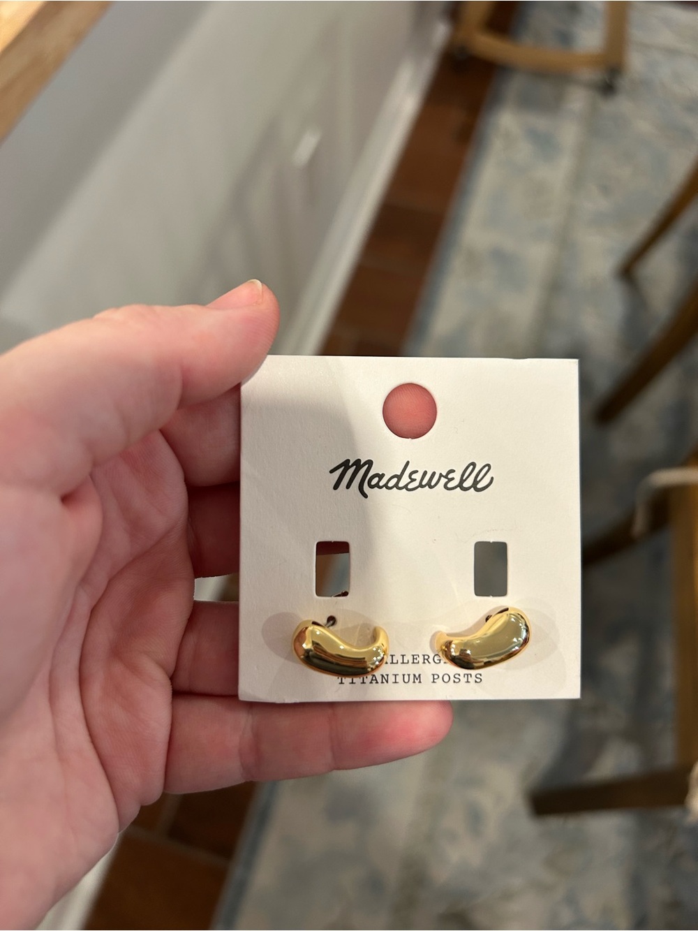 BNWT Madewell gold bean earrings